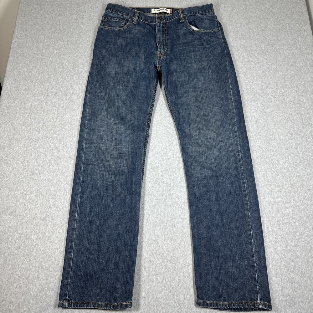 Levis 505 Men's Straight Fit‎ Medium Wash Denim Jeans 36x34(34x34)